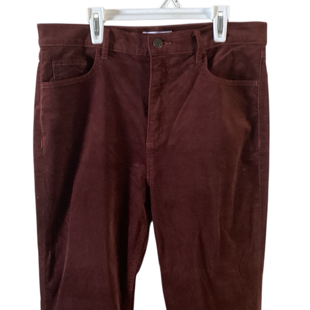 Loft Velveteen High Waist Straight Leg Pants 12 - Picture 2 of 9